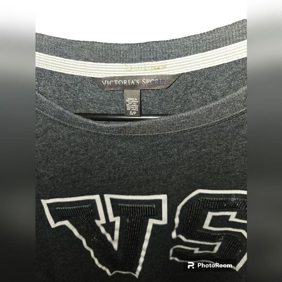 VICTORIA'S SECRET BLING Sequins Women's S Sweatshirt Dark Gray RARE - Picture 4 of 7